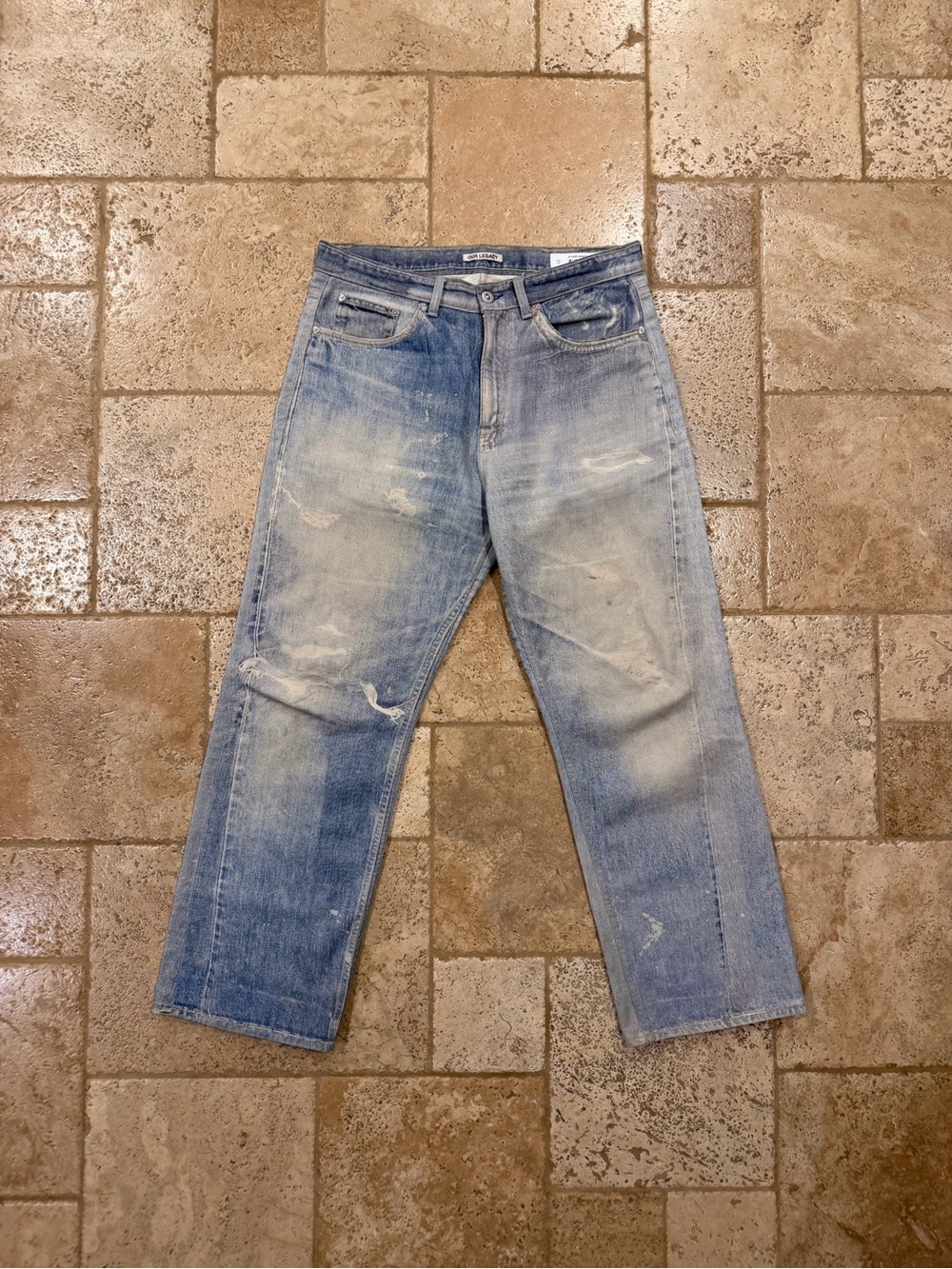 Our Legacy Third Cut Thompe Digital Print Blue Denim Jeans